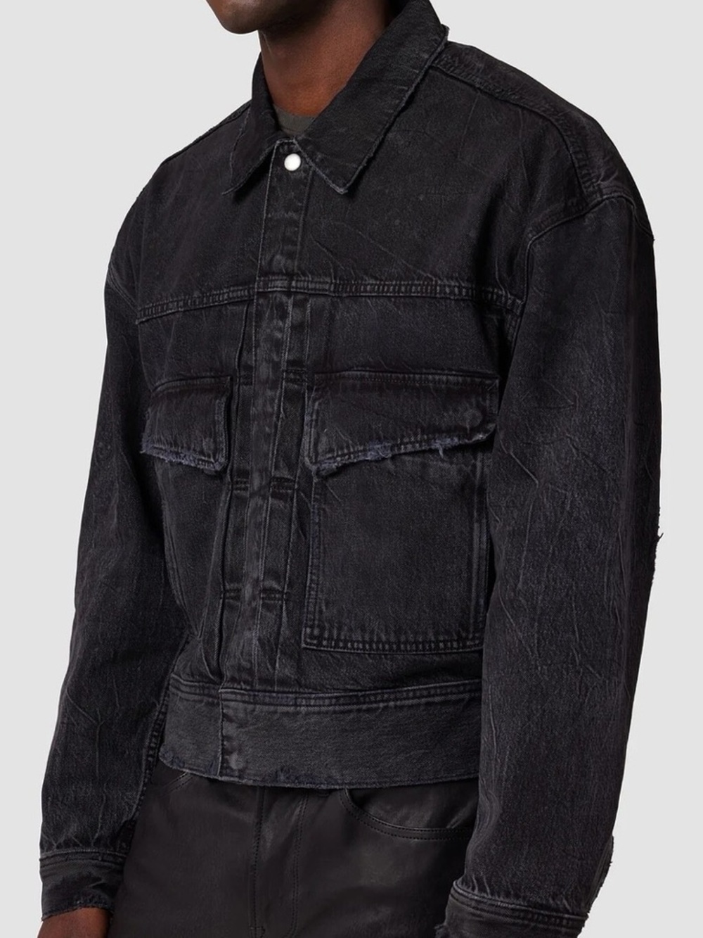 Hudson Black Denim Trucker Jacket - NWOT - Light Distressing